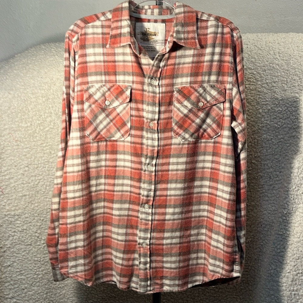 Epic Threads Cinnabar plaid button down Mens shirt